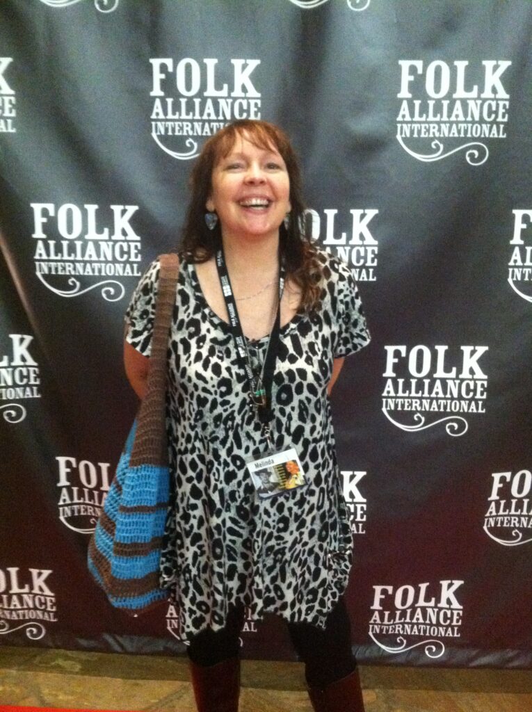 Melinda Mullins attending Folk Alliance International Conference in Kansas City, Missouri on behalf of The Johnny Mullins Collection